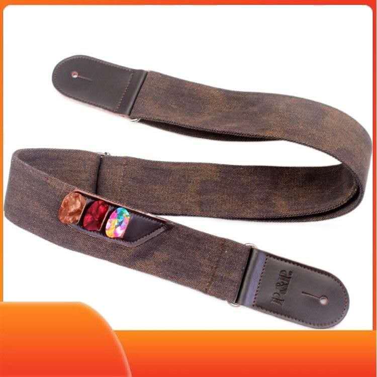 Premium Vintage Brown Leather Guitar Strap