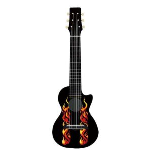 Tribal Flame Graphic Black Acoustic Guitar