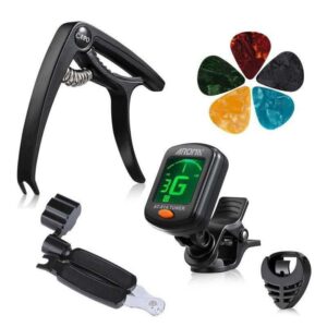 Digital Clip-on Guitar Tuner and Capo Combo